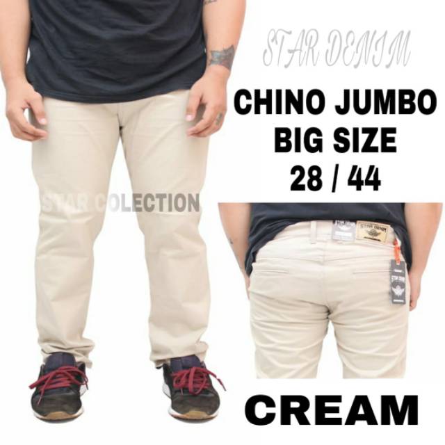 Celana Chino Panjang Pria / Cino Pria Jumbo Big Size Terbaru / Chinos Pria Original Star Denim 28 / 44