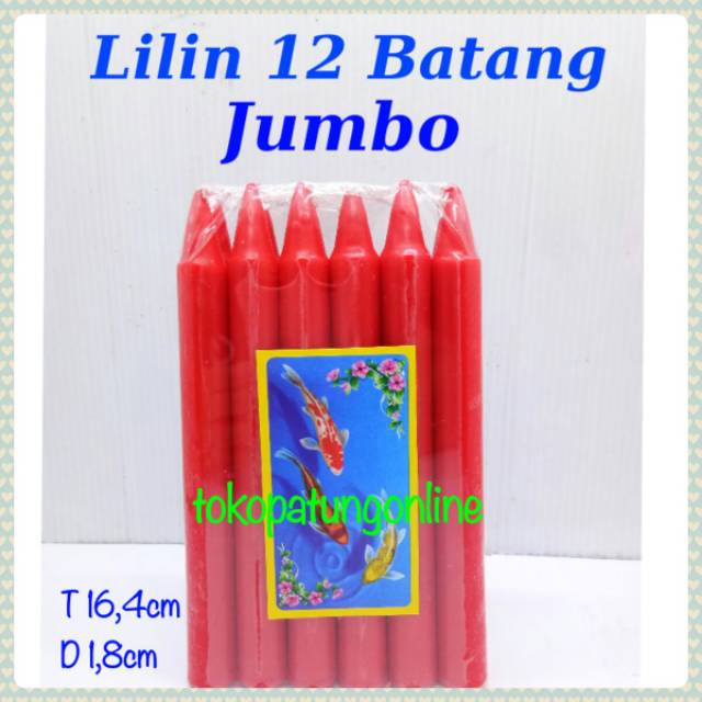 Lilin Merah 12 Batang Jumbo