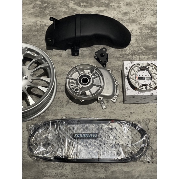 Paket Lengkap Up Size Vespa LX S LXV Velg VRossi Tuscan Silver