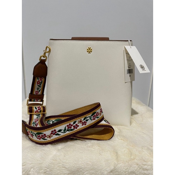 TB emerson colorblock bucket bag IVORY 24*24cm