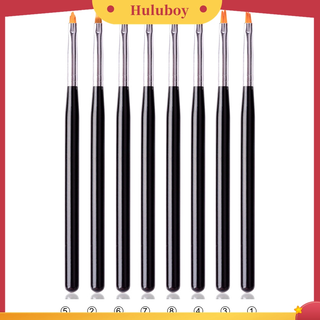 Huluboy Huluboy♡ Pen Brush Gambar Nail Art Gagang Pendek Portable Aneka Bentuk Untuk Manicure