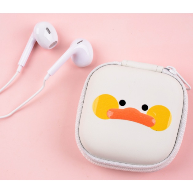 [E-269] Set Headset Earphone Karakter NOMO DUCK / Earphone + Wadah Earphone Lucky DUCK / Earphone Kartun Bebek Lucu Imut