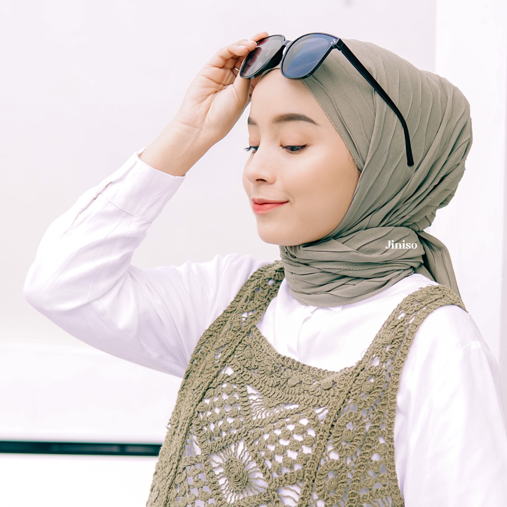 JINISO - Aura Wave Earth Tone Pashmina Full Plisket-2