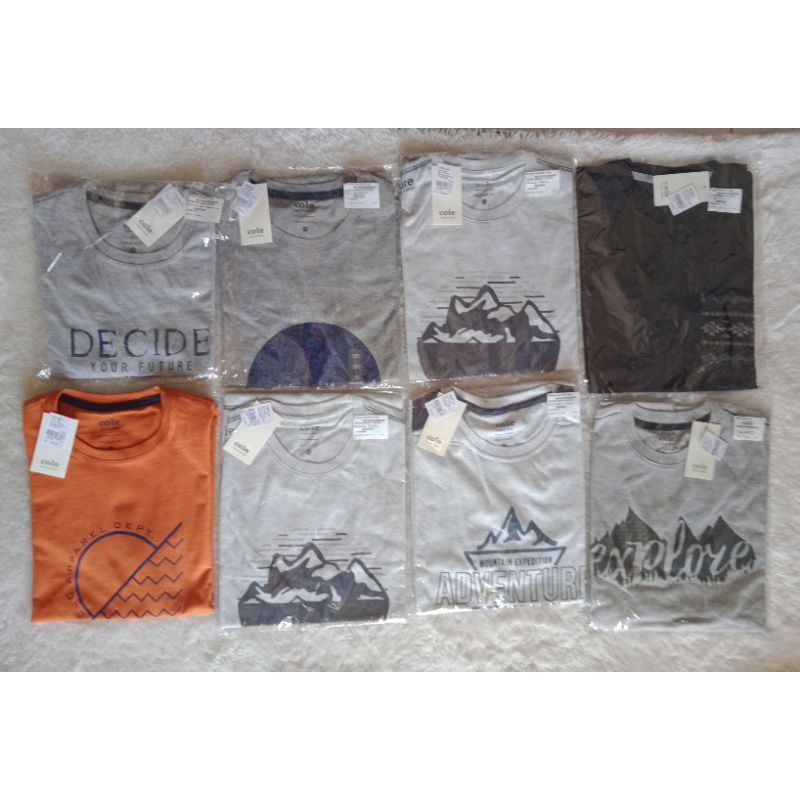 Terbaru Kaos COLE Original pria dewasa Brand Matahari size  xs ld 102 cm ,size S ld 104 cm.