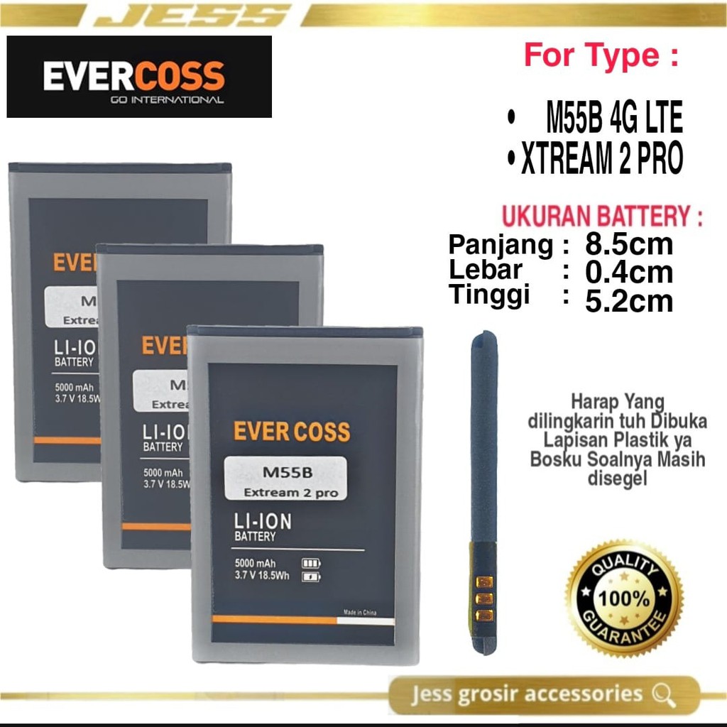 Baterai Battery Original Evercoss M55B 4G LTE 5.5 Inchi Evercross Xtreme 2 pro