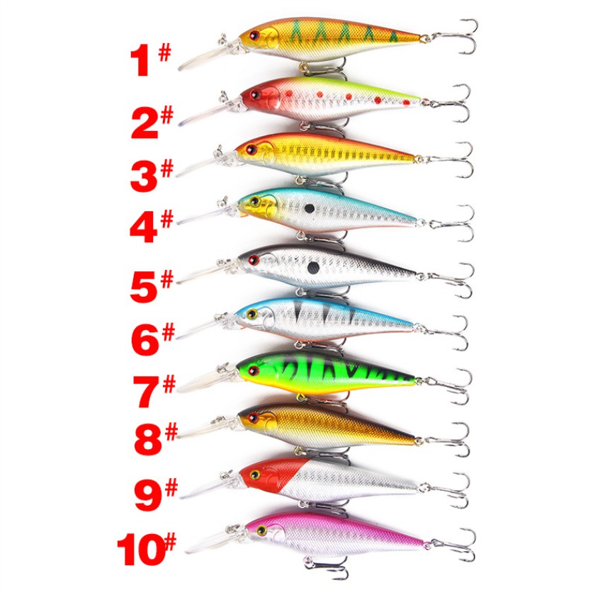 Shengyao 1Pcs Umpan Pancing Minnow 11cm/9.5g Fishing Lure Ikan Bass Floating Swimbait Wobbler Kail Memancing