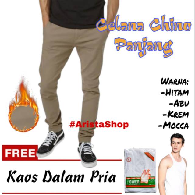 POPULER Celana Chino Bahan Adem Nyaman Cocok Buat Musim Dingin GAYA COWOK POLO KASUAL FORMAL Size 27