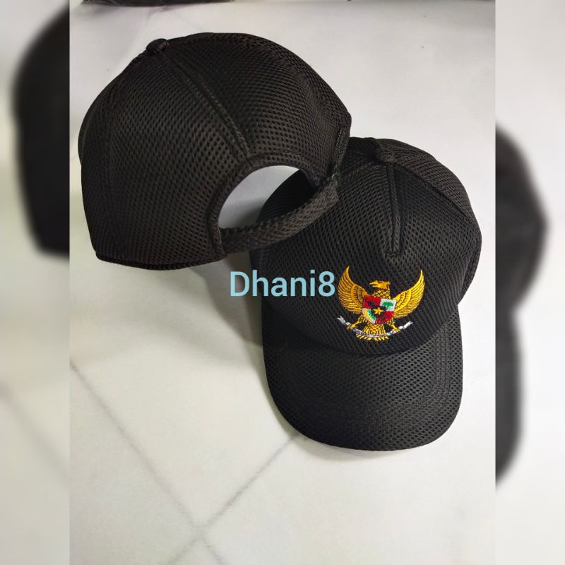 TOPI GARUDA BAHAN JARING,TOPI PERANGKAT DESA,TOPI JARING HITAM