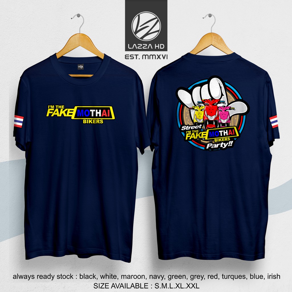 Kaos / Baju / Tshirt Distro FAKE MOTHAI BIKERS INDONESIA THAILOOK THAILAND HONDA BEAT Terlaris
