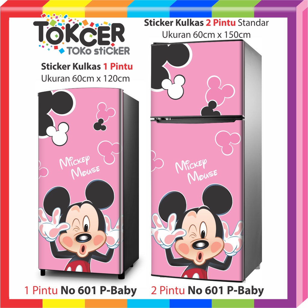 Stiker Kulkas 1 Pintu atau 2 Pintu STANDAR MIKI MOUSE