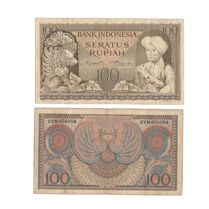 Uang kuno Indonesia 100 Rupiah 1952 Seri Kebudayaan