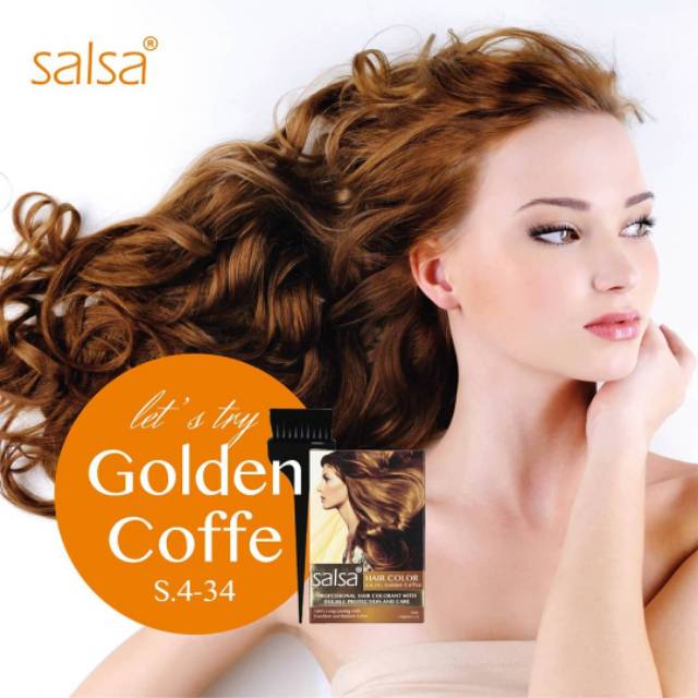  S 434 GOLDEN COFFEE SALSA  HAIR COLOR SEMIR RAMBUT  