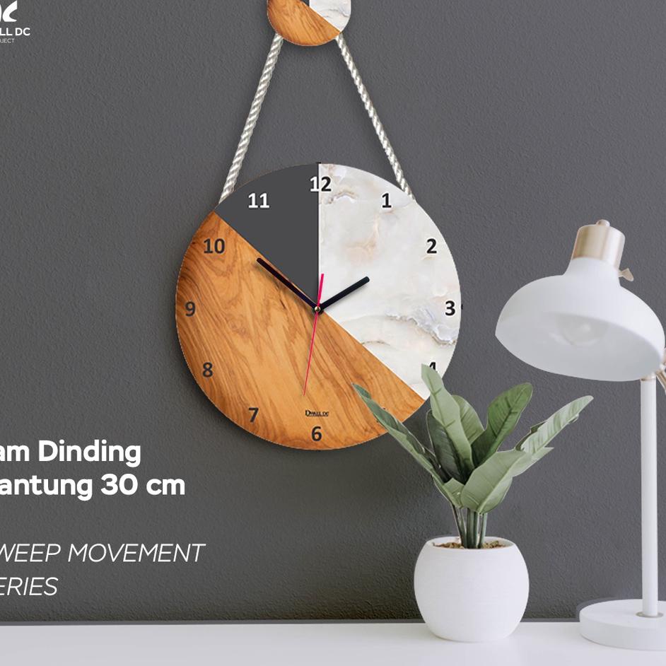 Lagi Tren.. JAM DINDING GANTUNG - JAM DINDING KAYU AESTHETIC  [SWEEP MOVEMENT SERIES] - Jam Dinding 