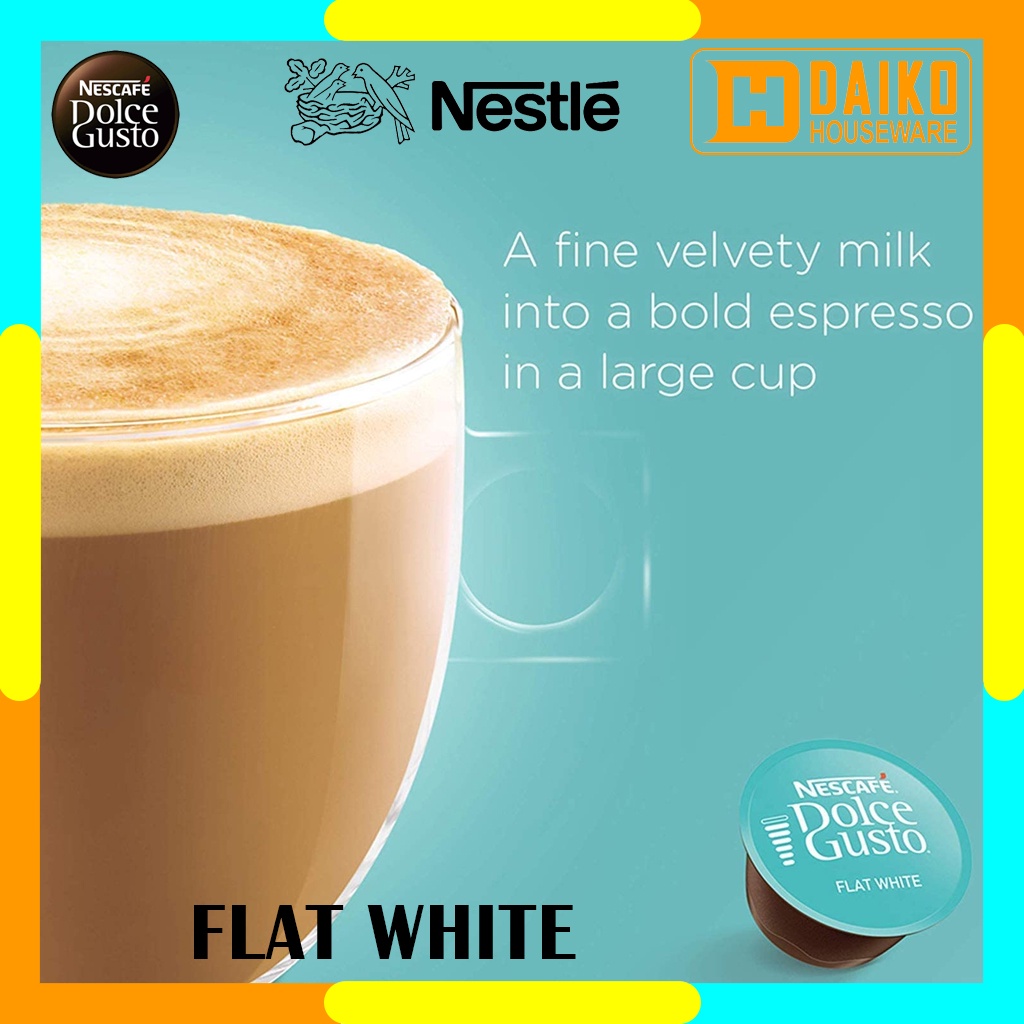 Capsule Nescafe Dolce Gusto Flat White Box Original Nestle - Kopi Susu Kapsul