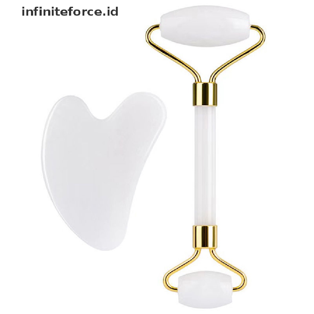 (infiniteforce.id) Alat Pijat Gua sha Roller Batu Giok Anti Aging Untuk Melangsingkan Wajah