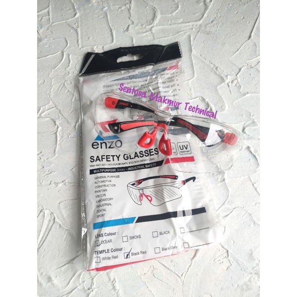 ENZO Kacamata Kaca Mata Las Oval APD Pelindung Safety Glasses Clear Bening
