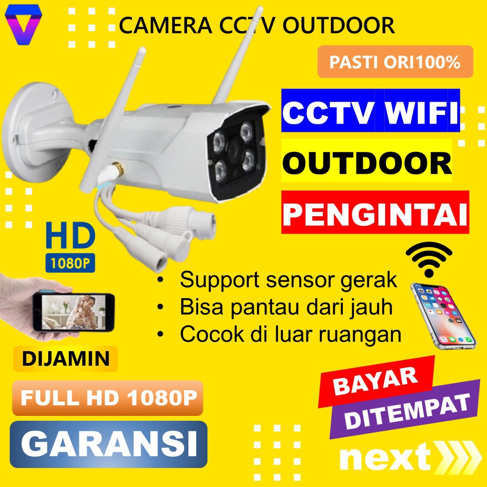 KAMERA CCTV OUTDOOR WIFI IP CAMERA CCTV PENGINTAI MURAH WATERPROOF WIRELESS PENGINTIP FULL HD JS122