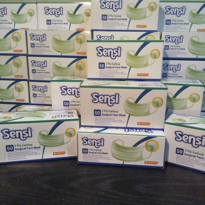 Masker Sensi Earloop isi 50 Hijau Original