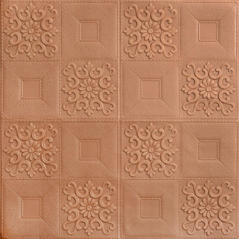 [BISA COD] Wallpaper Dinding Stiker Wallfoam 3D Sticker Dekorasi Kamar Rumah Murah Motif Batik-Coklat