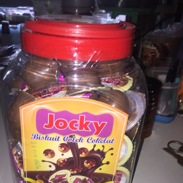 Coklat kemasan jocky biskuit colek coklat