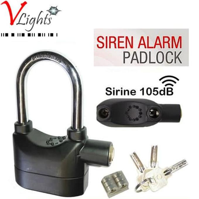 Best Seller] Kinbar Gembok Alarm Anti Maling Untuk Motor Pintu Dan Gembok Pagar