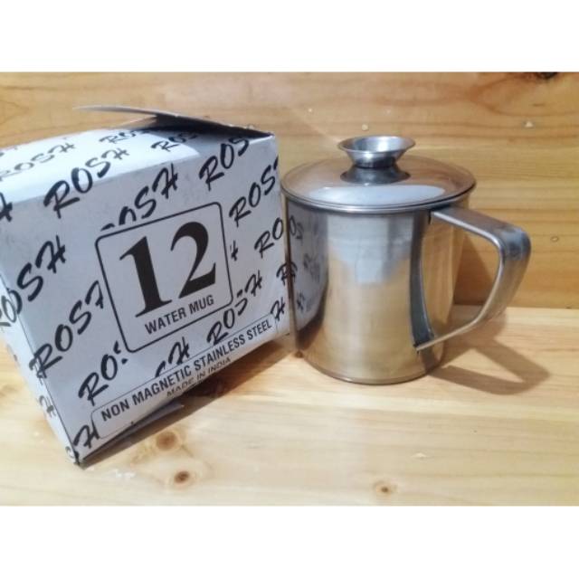 Mug Cangkir Stainless steel / Mug pakai Tutup /10cm /12cm