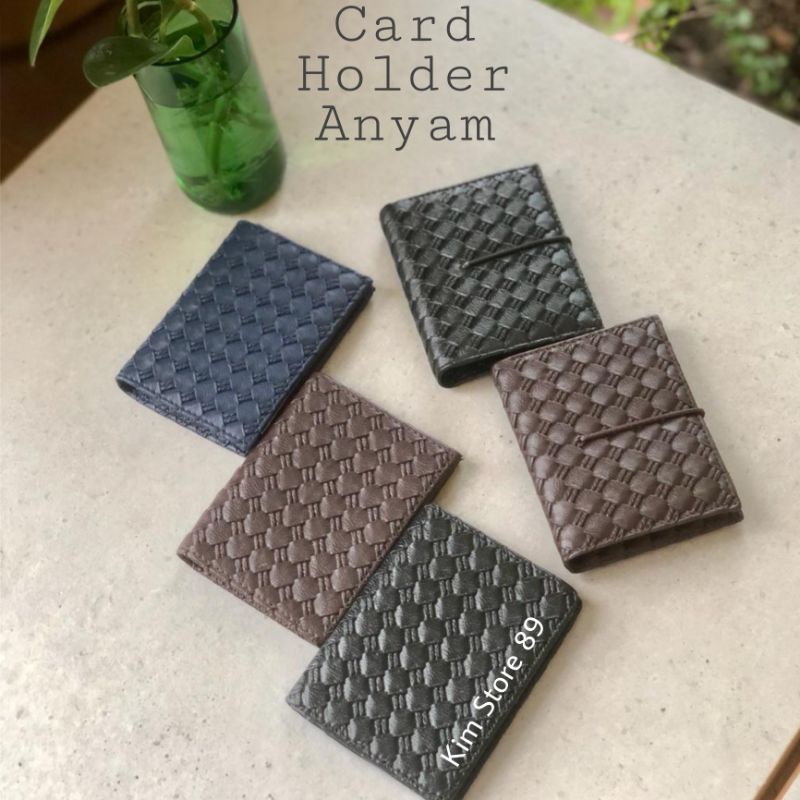 Dompet Kartu Nama/Card Holder Pria Wanita motif Anyam