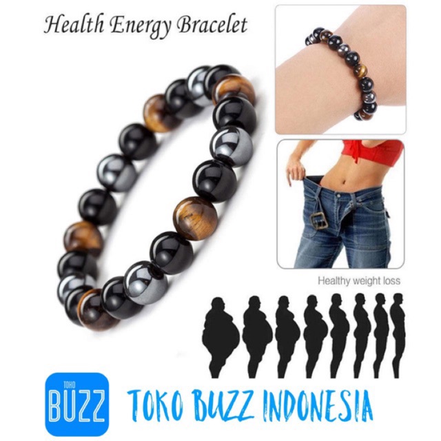 GELANG MAGNET SLIMMING Unisex / GELANG KESEHATAN / GELANG Hematite Stone Healthy