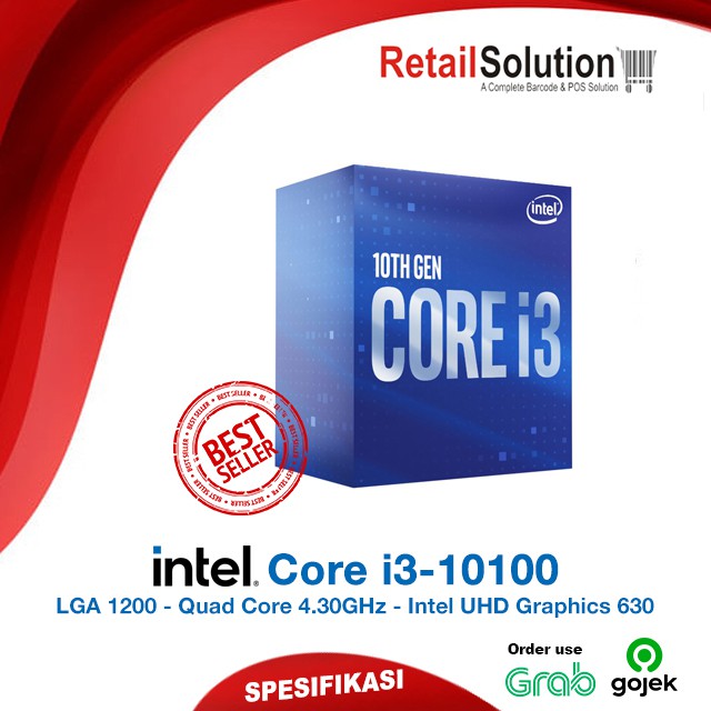 Processor CPU Intel LGA 1200 - Intel Core i3-10100 / i3 10100 Garansi Intel