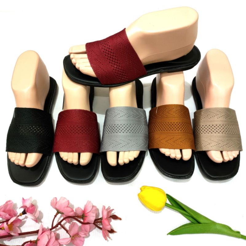 sandal wanita rajut Import Felonie WM 02. Selop Rajut halus terbaru..!