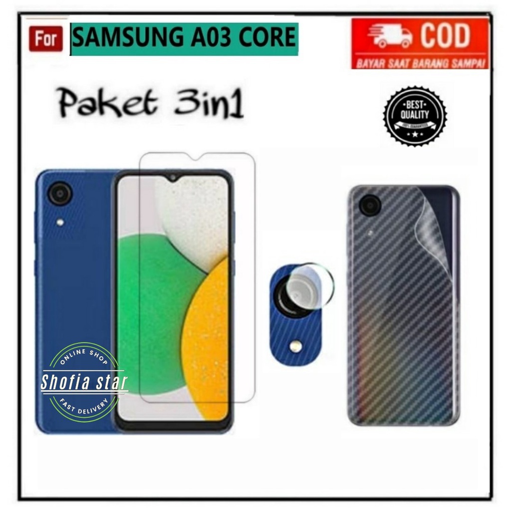 3IN1 TEMPERED GLASS BENING SAMSUNG A03 CORE A33 5G A73 5G SAMSUNG A03 TG LAYAR ANTIGORES KACA FULL COVER