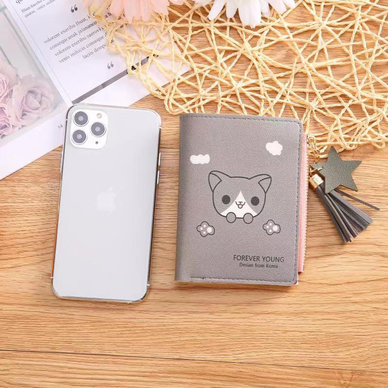 ♥TMALL88♥ DOMPET MINI WANITA AS3012 DOMPET RESLETING FREE GANTUNGAN GAMBAR KUCING