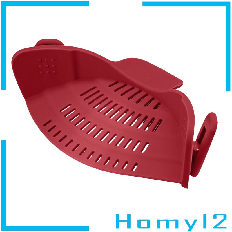 [HOMYL2] Snap Strain Strainer Clip On Silicone Colander Fits all Pots and Bowls Green