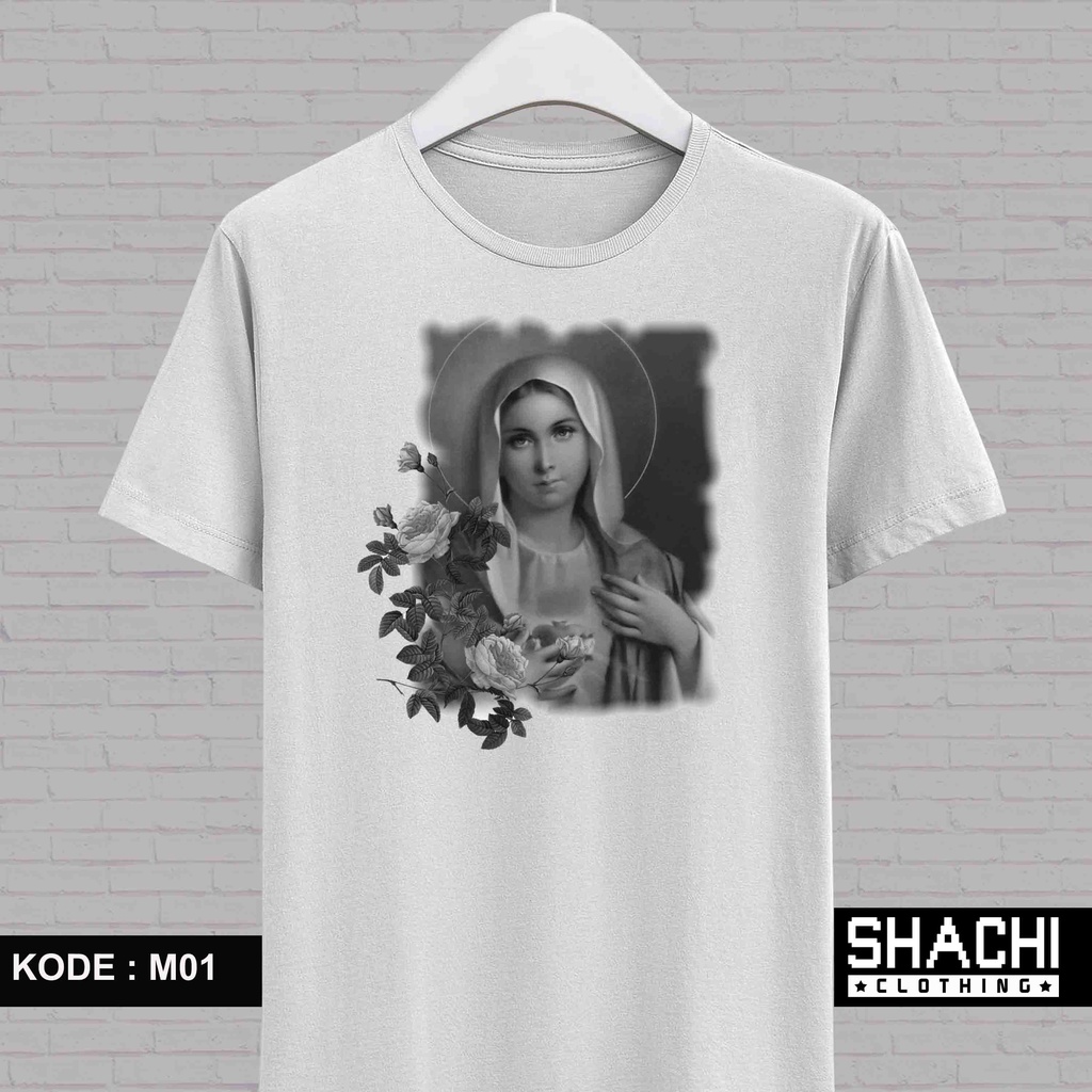 T Shirt Kaos Gambar BUNDA MARIA - VIRGIN MARY - M01 - Premium Cotton Combed 24S