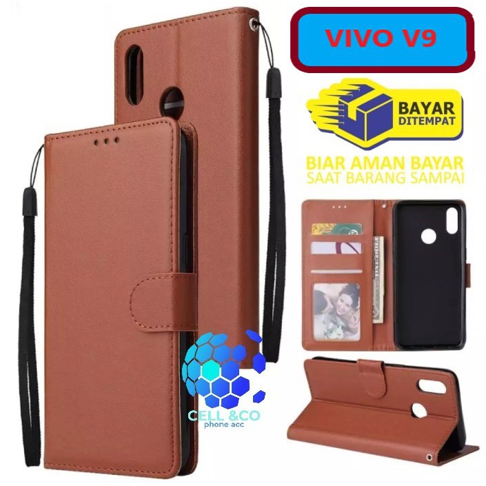 Flip cover VIVO V9 Flip case buka tutup kesing hp casing hp flip case leather wallet