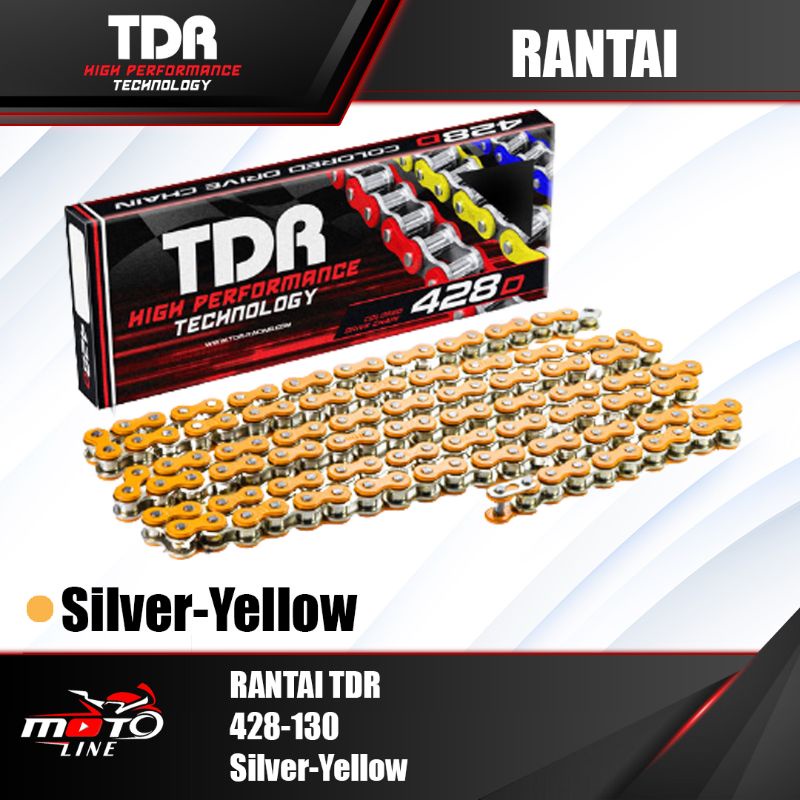 rantai tdr 428-130 silver yellow
