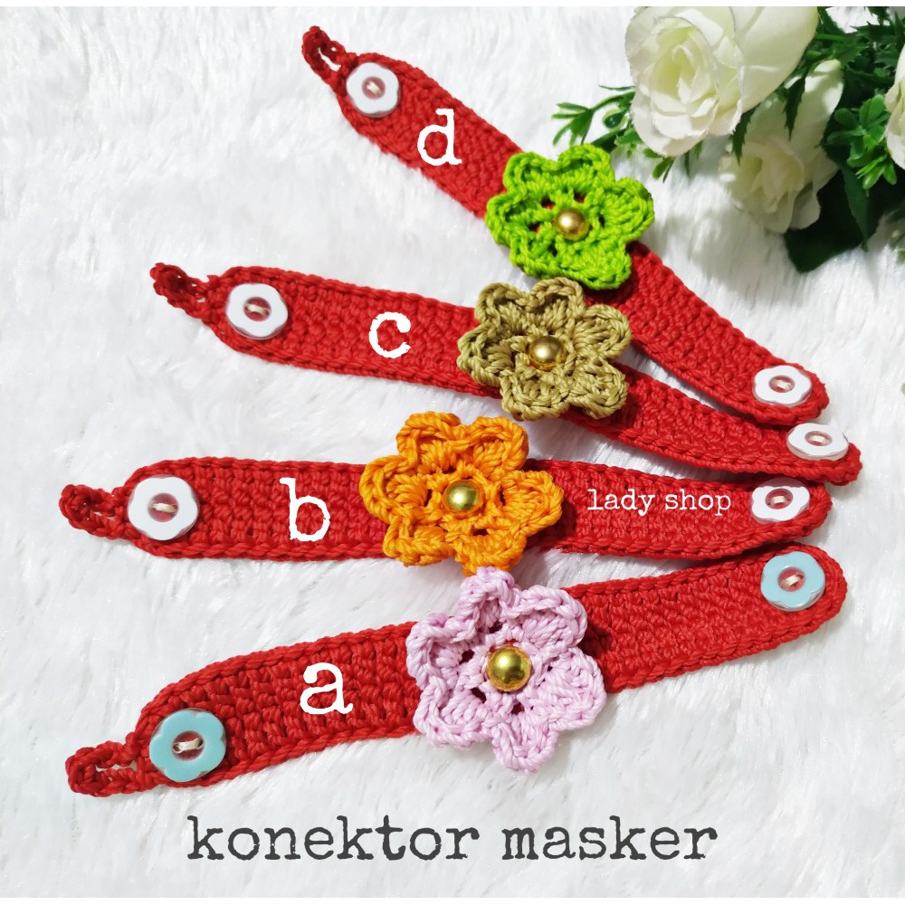 Konektor Masker Hijab Rajut - Tali Pengait Masker Earloop 2in1 Bisa Dijadikan Gelang