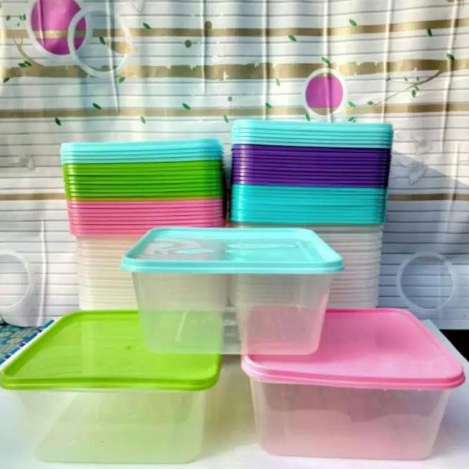 Kotak Plastik Thinwall 1500 ml (50Pcs) TUTUP WARNA Microwave Oven Safe