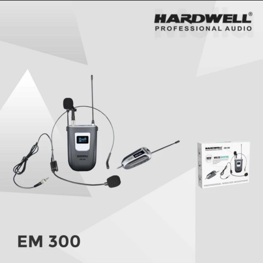 Microphone Mic Wireless Clip On + Headset HARDWELL EM 300 ORIGINAL