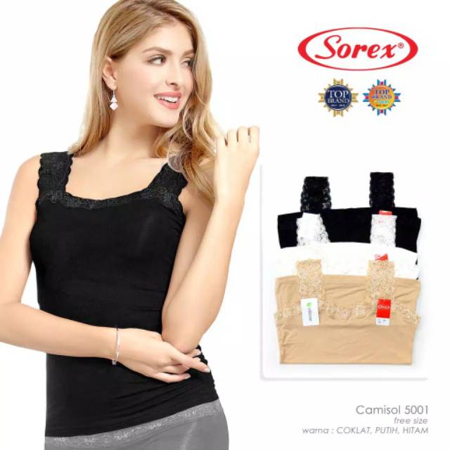 SOREX Camisol Tanktop Brokat Renda 5001 Lacey Camisol Collection