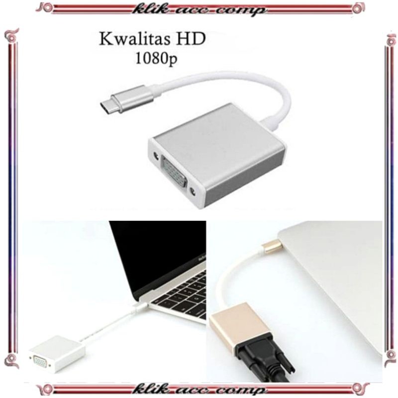 Converter  usb type c to vga adapter