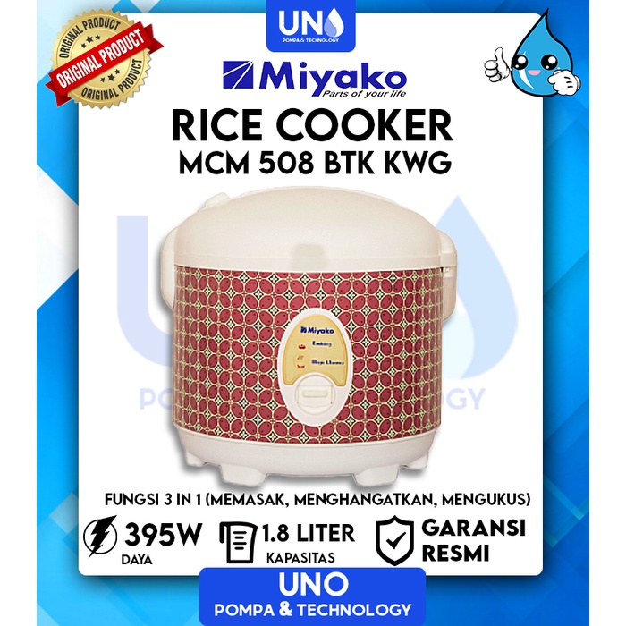 Miyako Magic Com Rice Cooker Penanak Nasi BATIK MCM-508 / MCM508 / MCM 508 BTK KWG