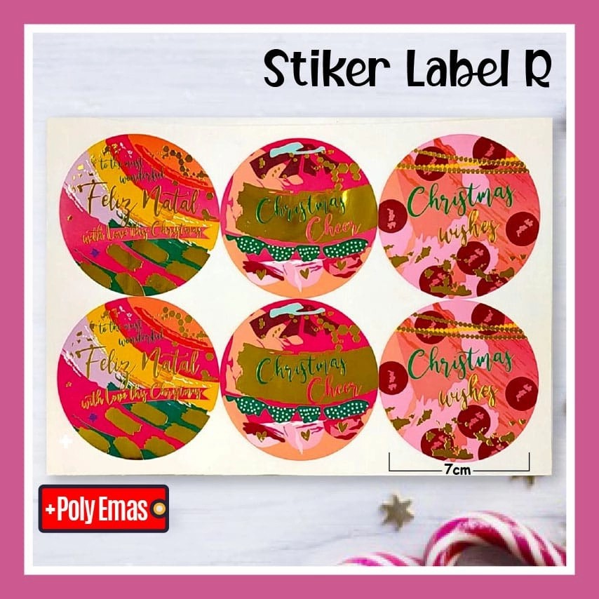 

Sticker Toples Natal Christmas Poly Emas