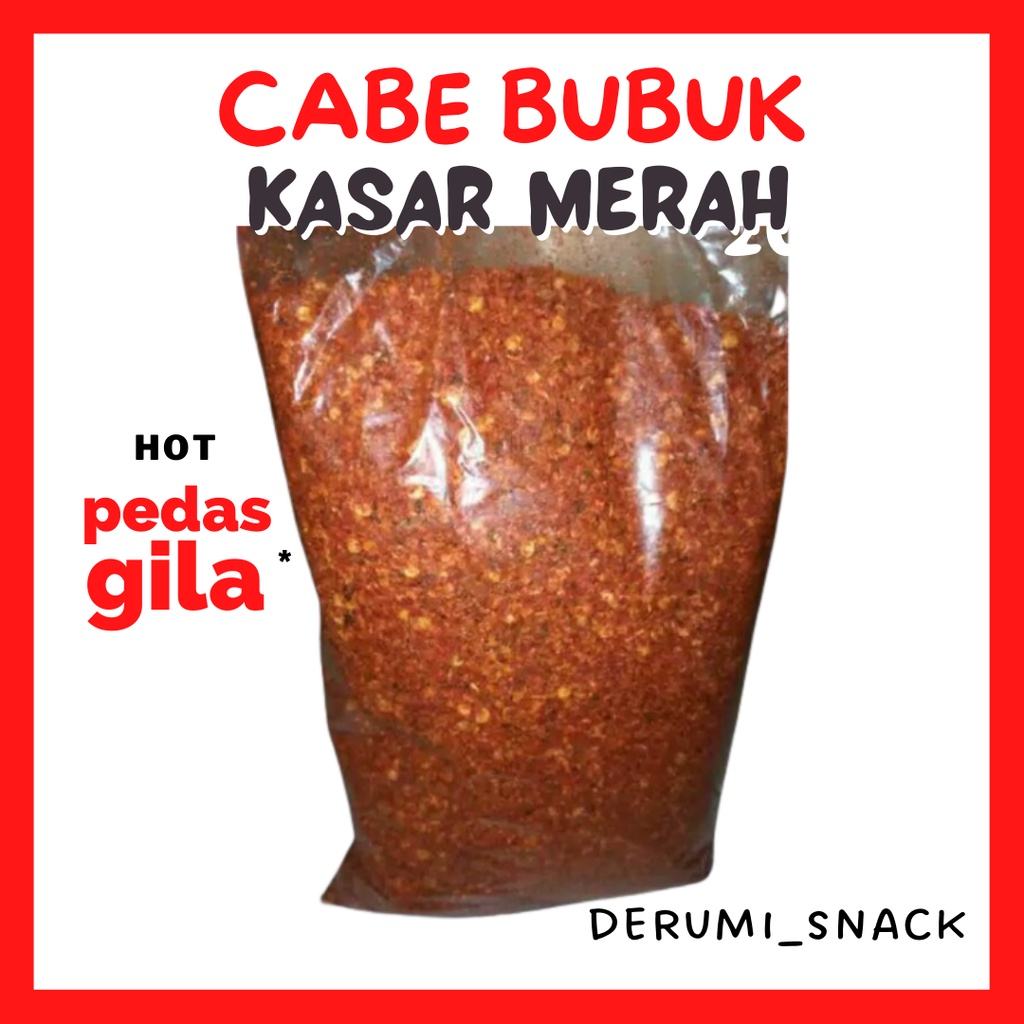 

cabe bubuk kasar merah cabe giling asli extra pedas hot jeletot kiloan 1kg