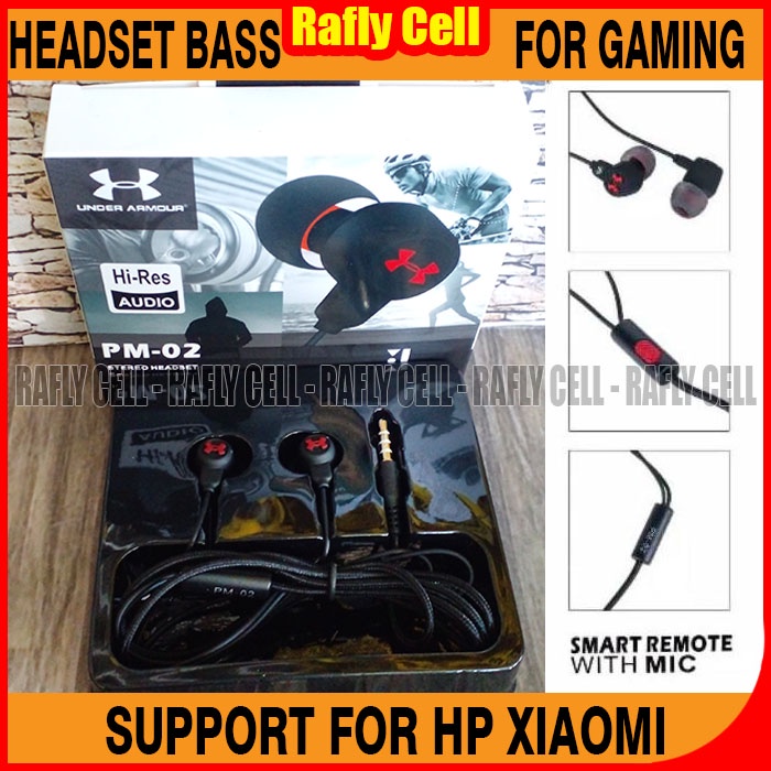 Earphone PM02 Full Bass Gaming For HP Xiaomi Redmi 12 11 10 10A 10C 3 4 5 6 7 8 9 Mi 5A 6A 7A 8A 9A 