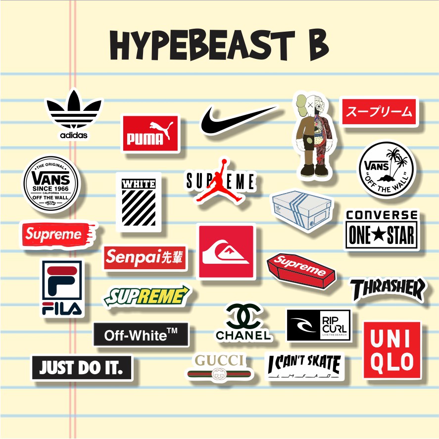 STICKER AESTHETIC BRAND SERIES HYPEBEAST VOL. B STIKER ...