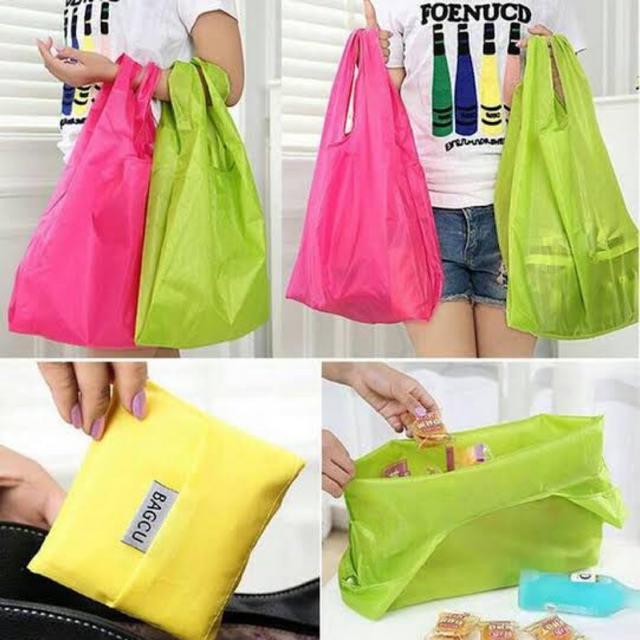  Tas  Belanja Lipat  Eco Friendly Shopping Bag Lipat  