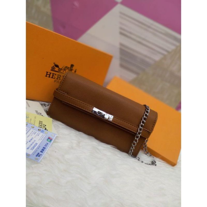 Dompet Panjang Long Kelly H Rantai Free Box