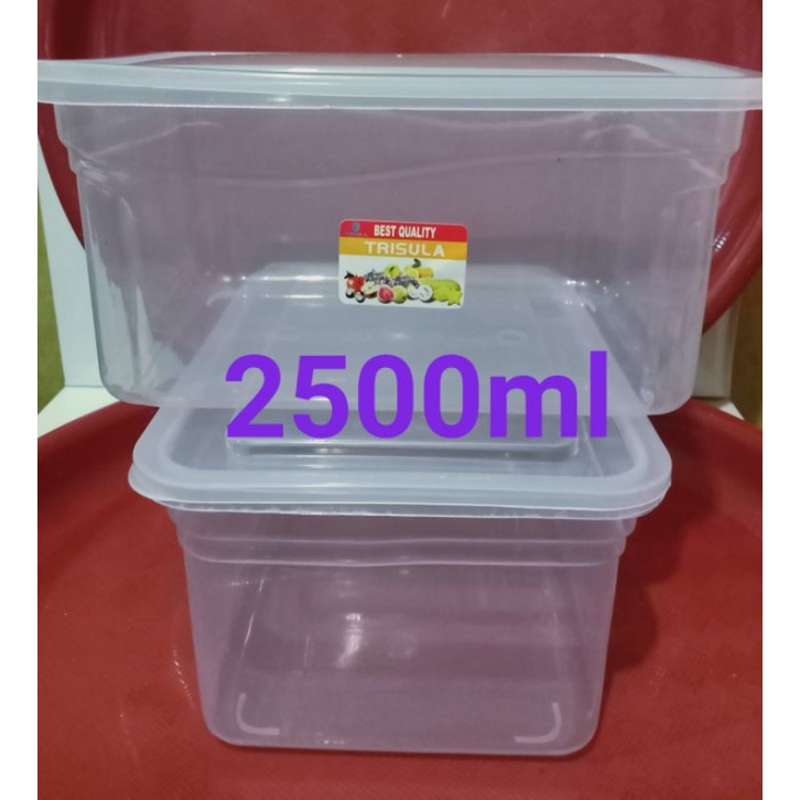 Toples Segi / kotak Plastik 2500ml