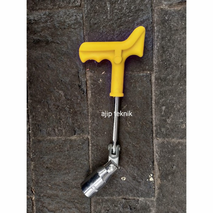 Kunci busi flexible 21mm gagang kuning plastik